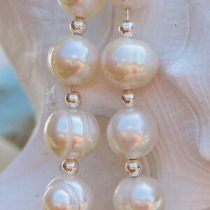 Silver Lagoon 5 Pearls Drop Earrings