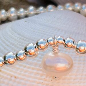 Silver Lagoon Pearl Drop Bracelet