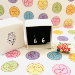 Love Hearts Padlock Earrings